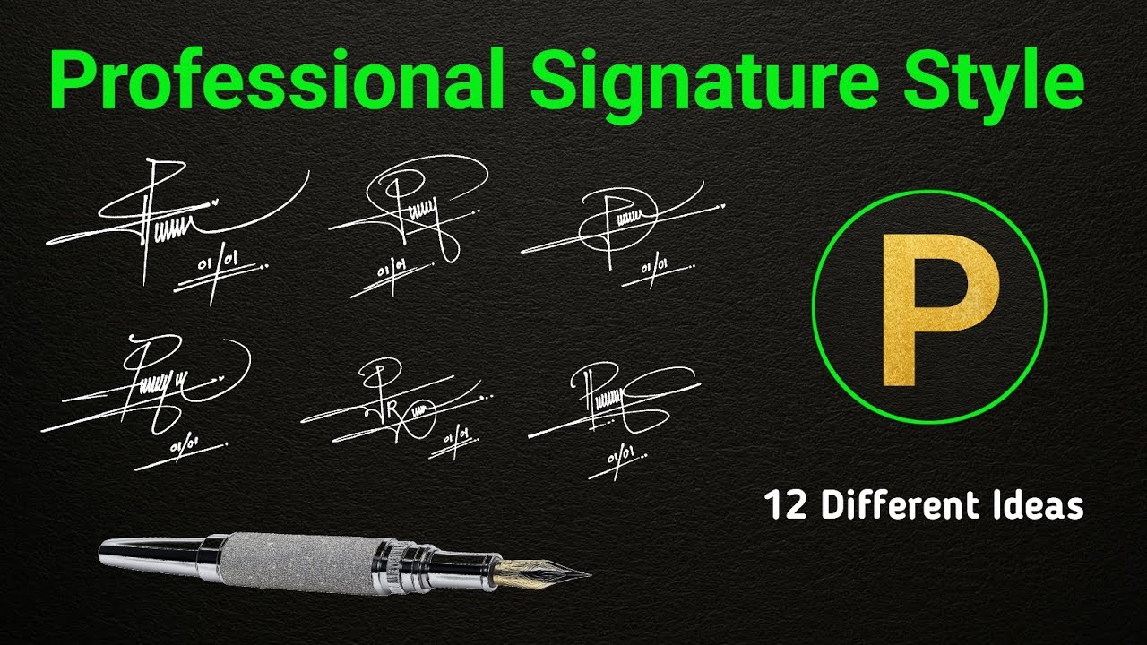  10 creative signature using letter P || Professional signature making tutorial 