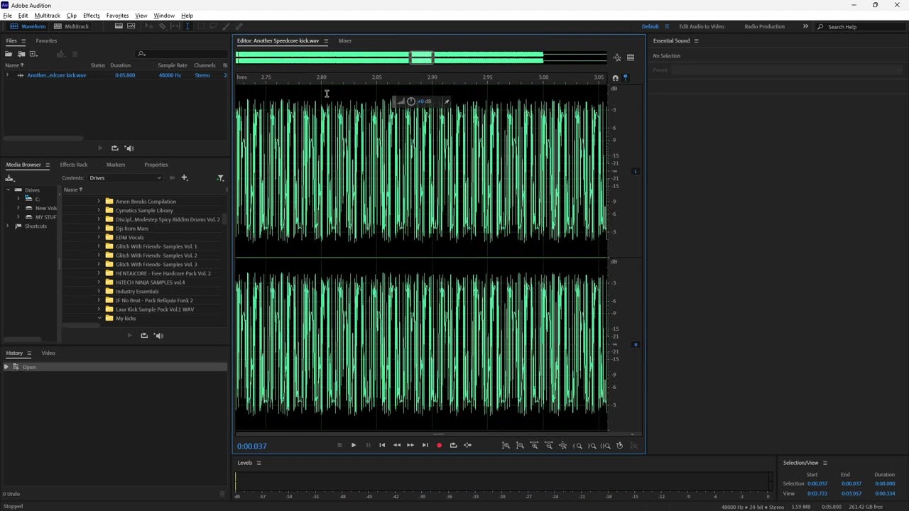 (Captions) Making a speedcore kick from (mostly) scratch