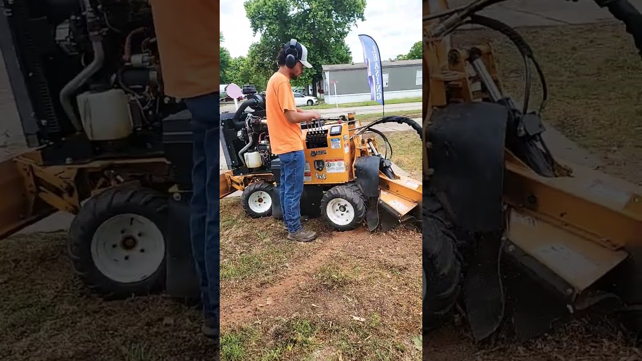 How long to grind 48 inch stump #stump #diy #construction