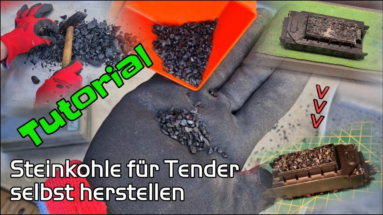 Steinkohle für Tender der Märklin 800 Serie herstellen, Dampflok, Kohle Modelleisenbahn, Tutorial