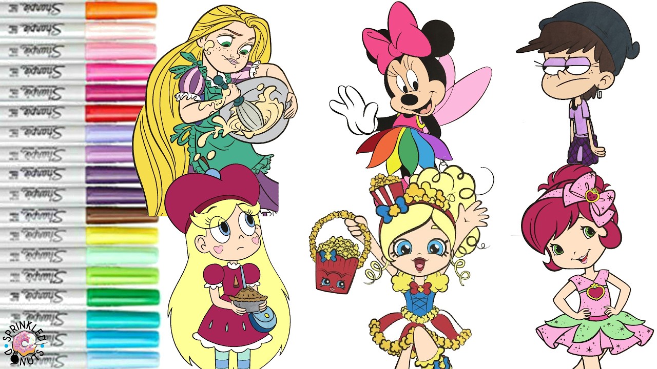 Coloring Book Compilation for Kids Star Butterfly Disney Princess The Loud House Minnie Mouse