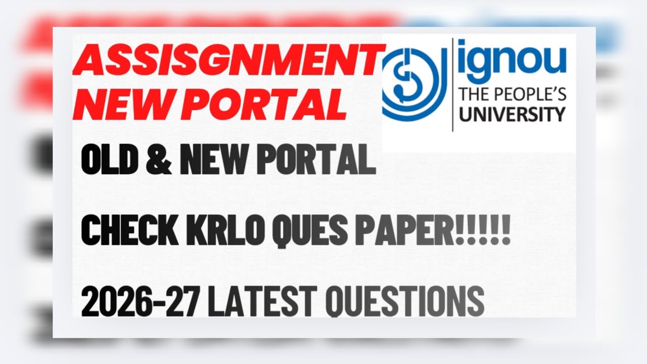 New current Assisgnment portal 2026-27 