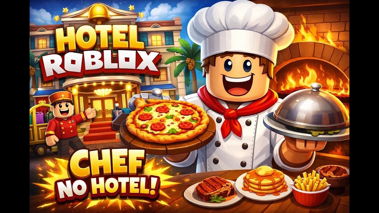 FUI CONTRATADO COMO COZINHEIRO NO ROBLOX HOTEL!