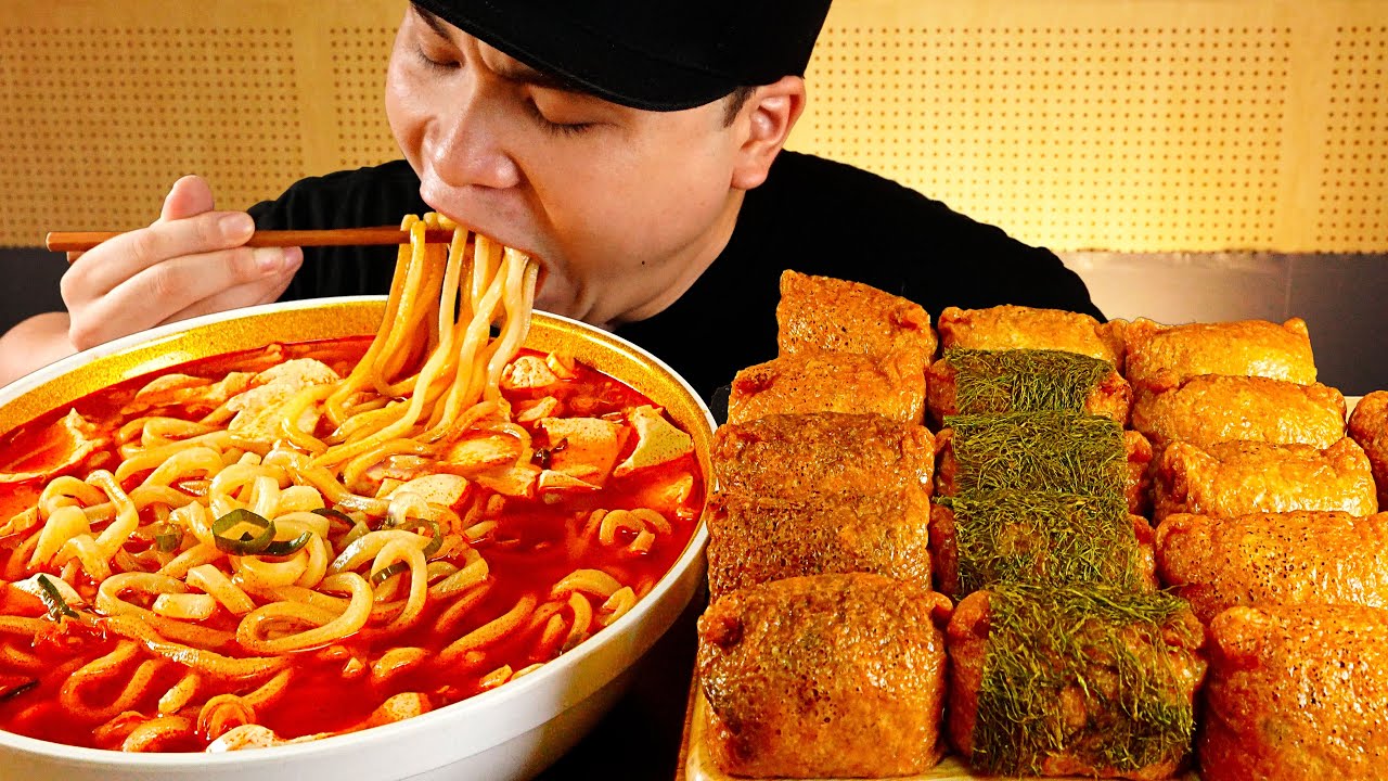 Мягкий тофу удон, юту суши, кимчи тофу, хурма тофу, вкусная еда, косвенное удовлетворение, asmr
