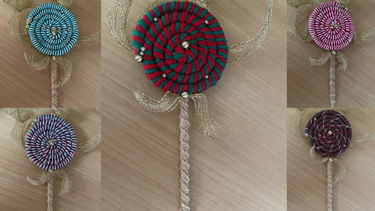 Tutorial: Lollipop em Macramé do Natal/Christmas Lollipops ornaments.#lollipops #christmas #natal