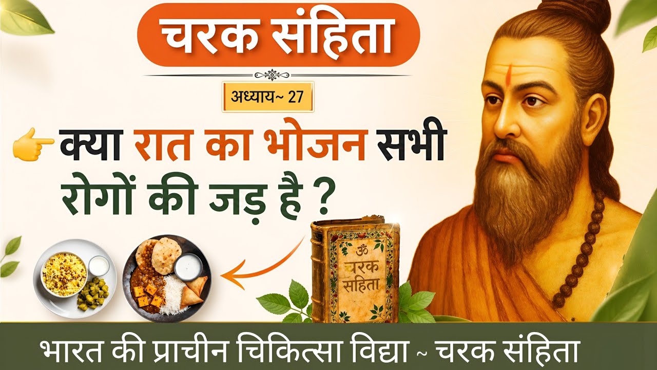 रात में कैसा और कितना भोजन करें? Ayurved के अनुसार अल्प और सुपाच्य आहार का नियम । Charak Samhita 