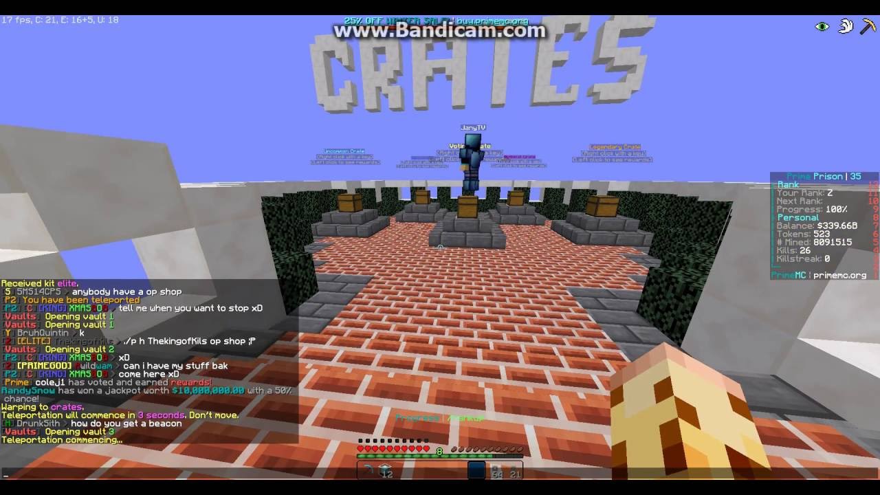 Opening 1000 Vote Keys on Prison @ Play.PrimeMC.Org 1/3