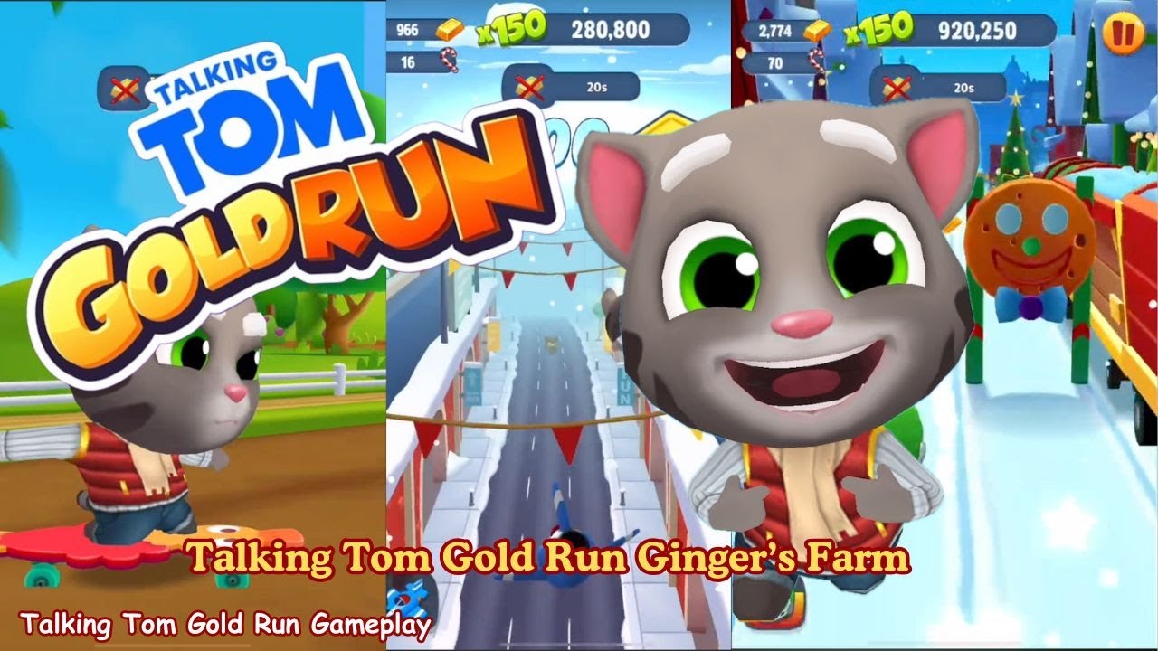 Talking Tom Gold Run Ginger's Farm Gameplay Tom Gold Run Frosty Tom Gameplay