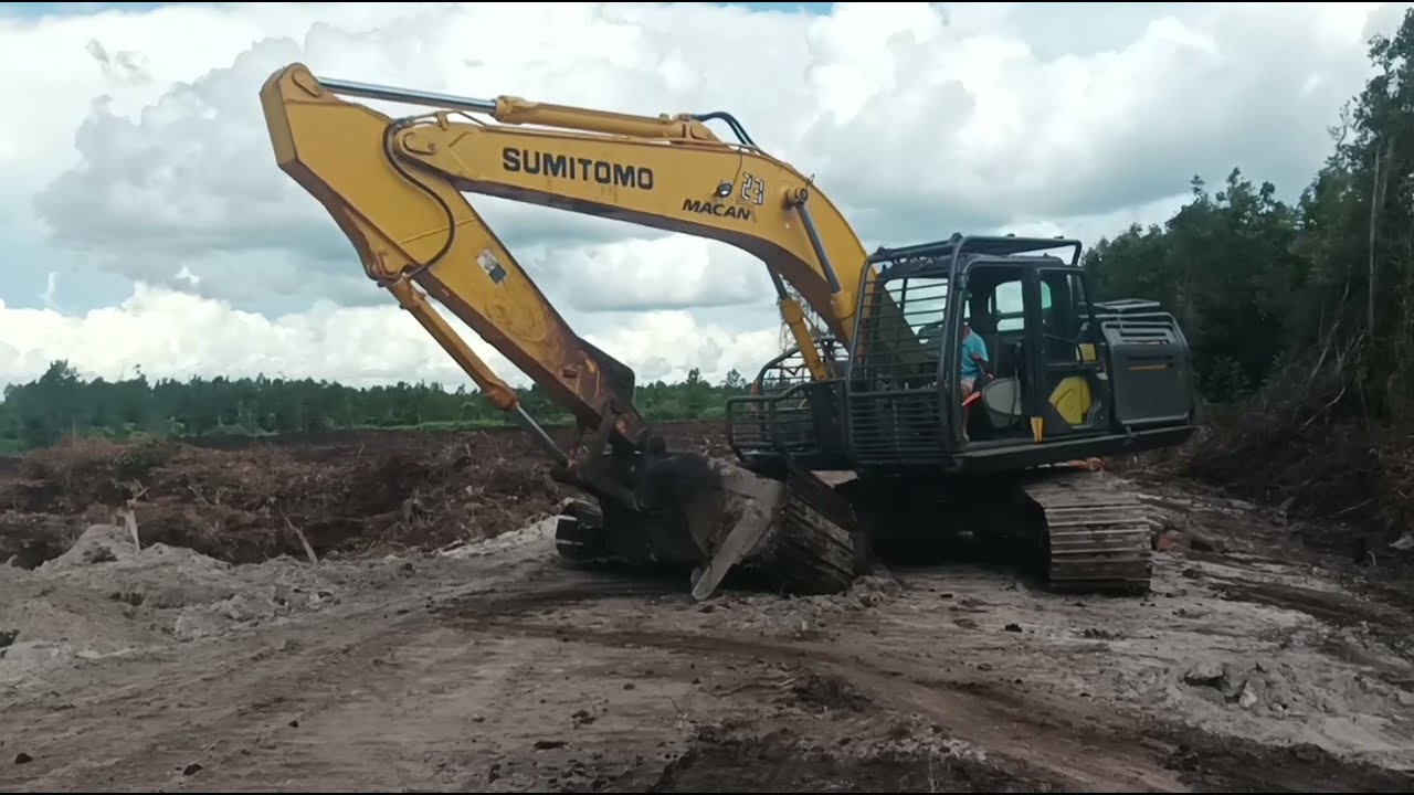 excavator sh210 lepas track operator kesusahan sampai 3 jam baru terpasang #juankztech #op #pekok