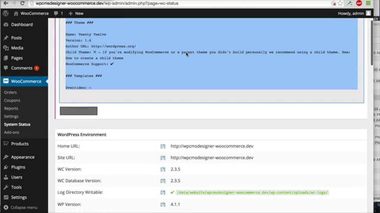 19 - What is System Status page? (WooCommerce Tutorial)
