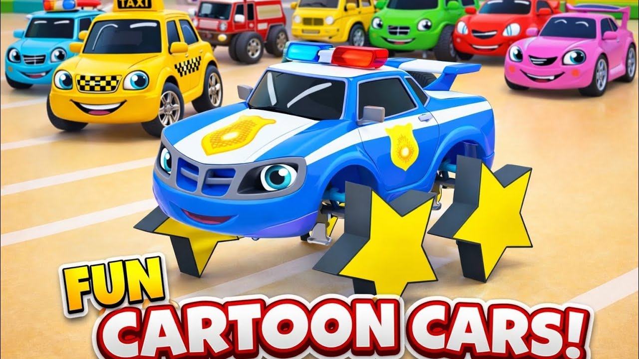 Fun Cartoon Cars 🚓🚕 | Police Car & Friends | Kids Video