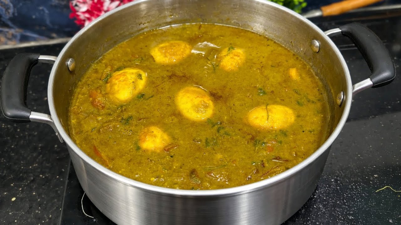 முட்டை கிரேவி | Green Egg Gravy | Afghani Egg Gravy | Side dish for chapati 