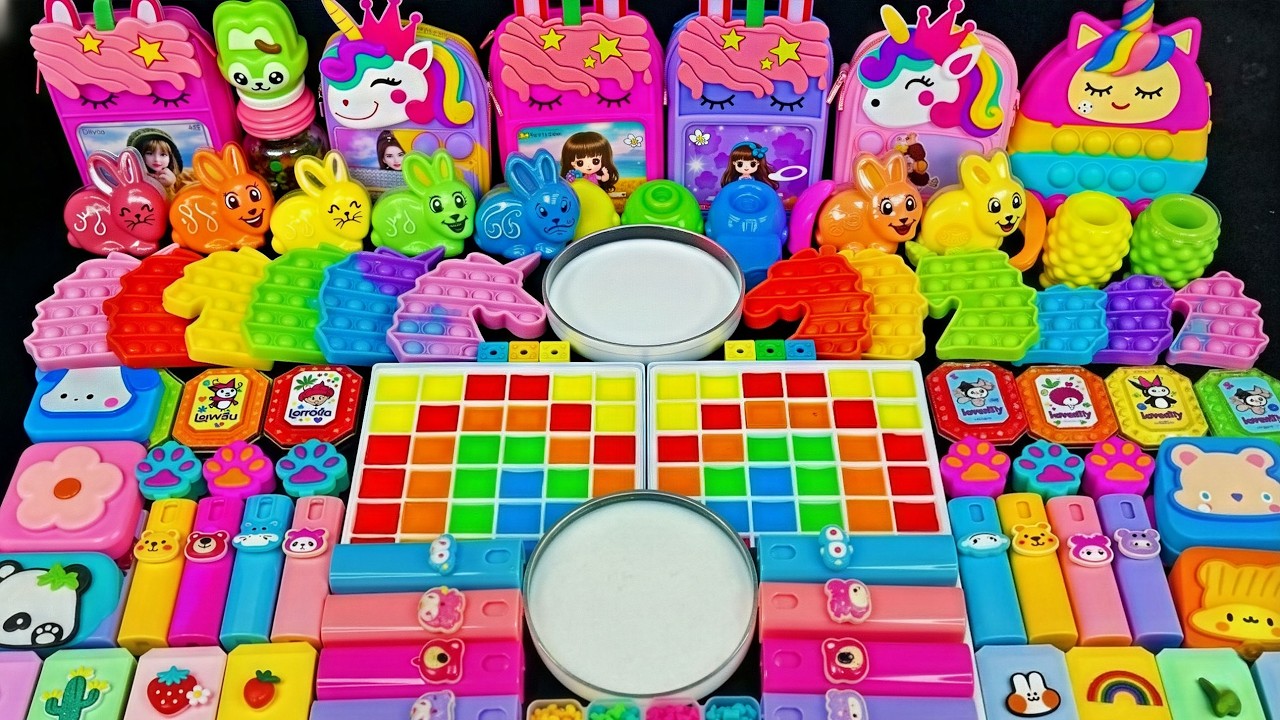 🌈 مزج السلايم المريح ASMR 🌈🦄 يونيكورن قوس قزح ماي ليتل بوني ضد السلايم اللامع | مزج عشوائي للسلايم