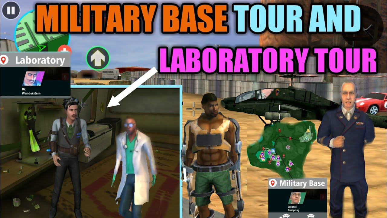 New gangster crime Military base tour and Laboratory tour after kill the desert boss