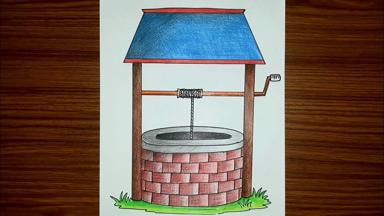 Well drawing easy tutorial | Well drawing step by step |