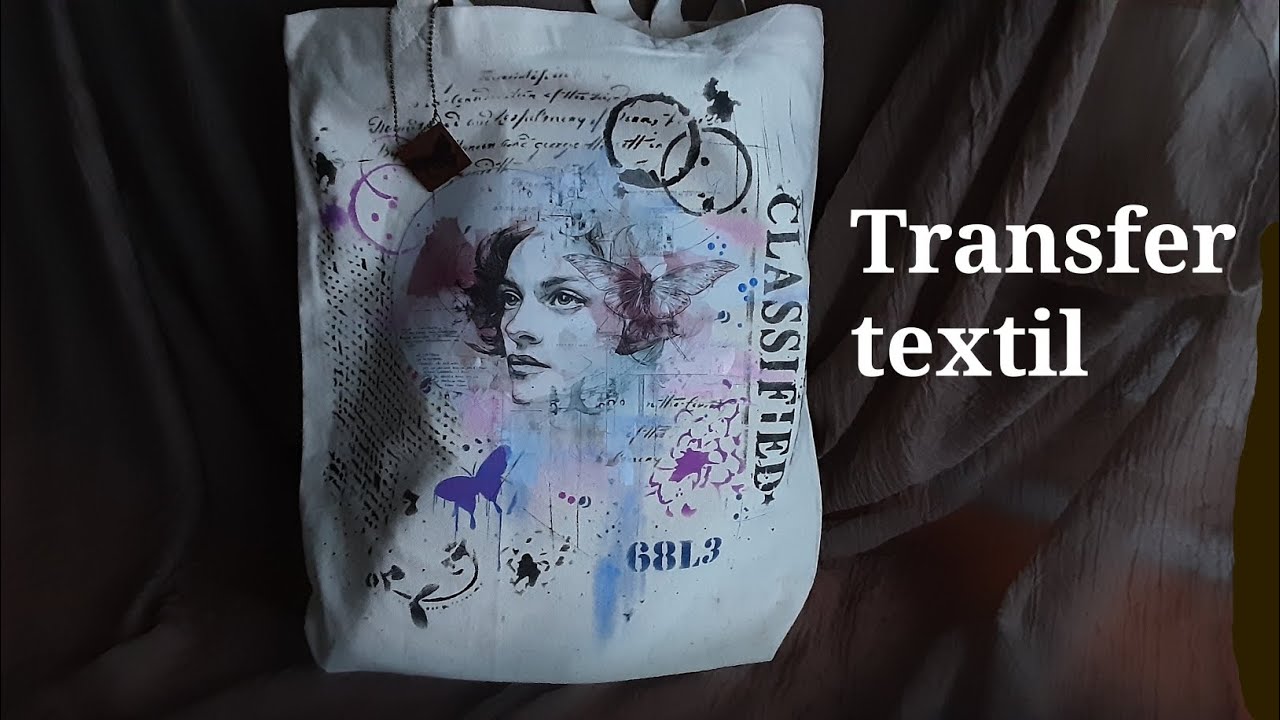 TE ENSEÑO COMO DECORAR UN TOTE BAG CON TRANSFER TEXTIL Y STENCILS