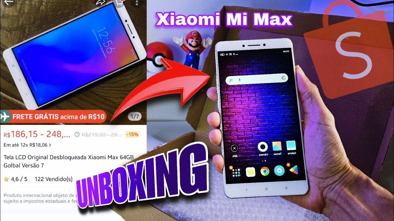 Comprei Xiaomi Mi Max Usado da Shopee #unboxing #achadinhos