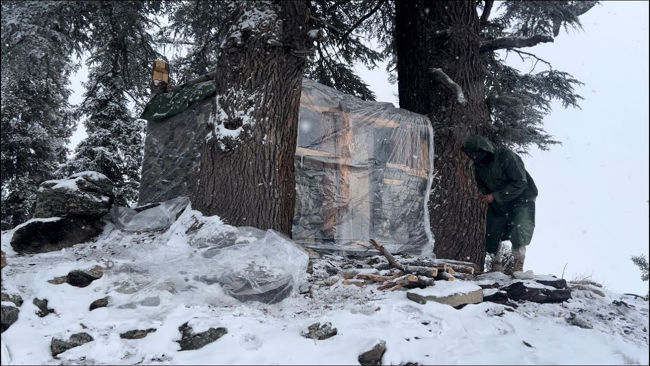 The Strong Blizzard Hit Me and My Cabin — Real Survival in Extreme Cold