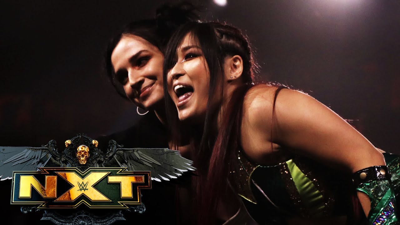 Поппи выводит на ринг вернувшуюся Ио Шираи: WWE NXT, 8 июня 2021 года.