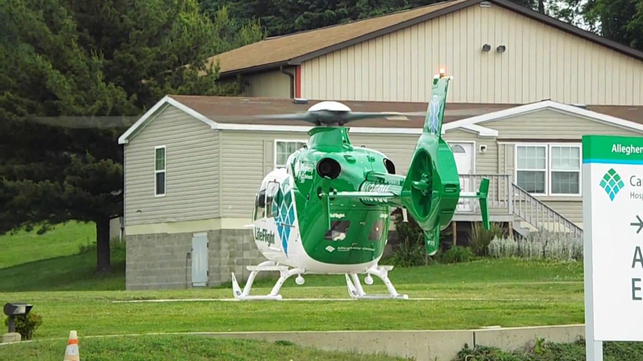 Brand New LifeFlight 1 (N135BU) Lifting from Base for St. Clair Hospital