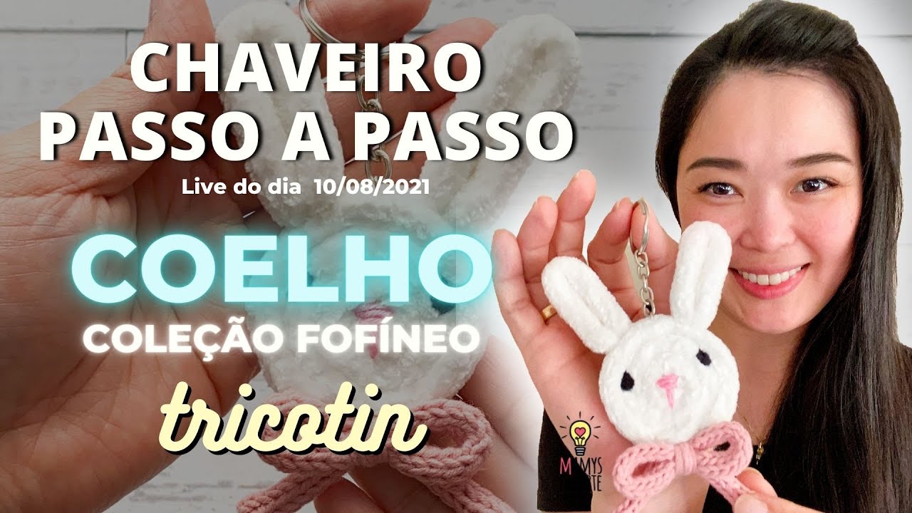 Tutorial CHAVEIRO COELHO EM TRICOTIN | Passo a passo fácil para fazer lembrancinhas em tricotin.