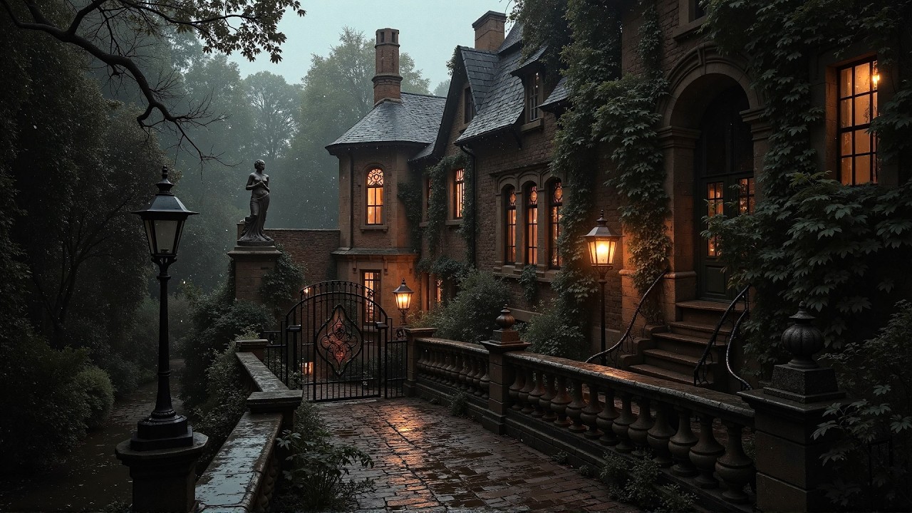 Rain Over Blackthorn University | Gothic Library Ambience & Dark Academia for Studying & Thinking