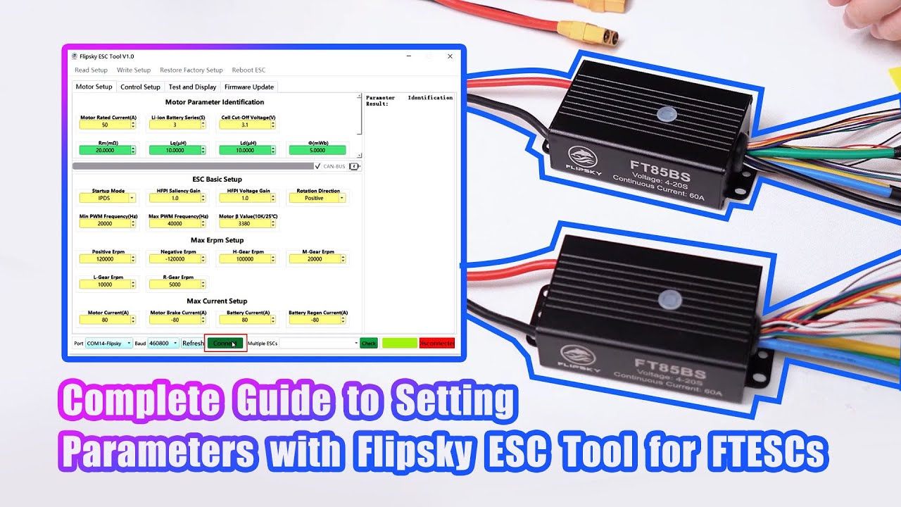 Tutorial for Parameter Setting with Flipsky-ESC-Tool for FTESCs