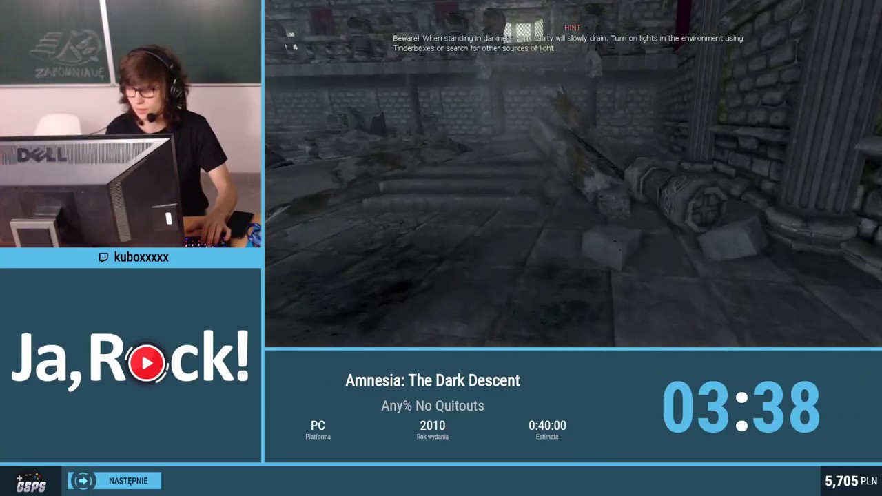 GSPS Dzieciom 2020 - Amnesia: The Dark Descent [Any% No Quitouts] - Kuboxxxxx
