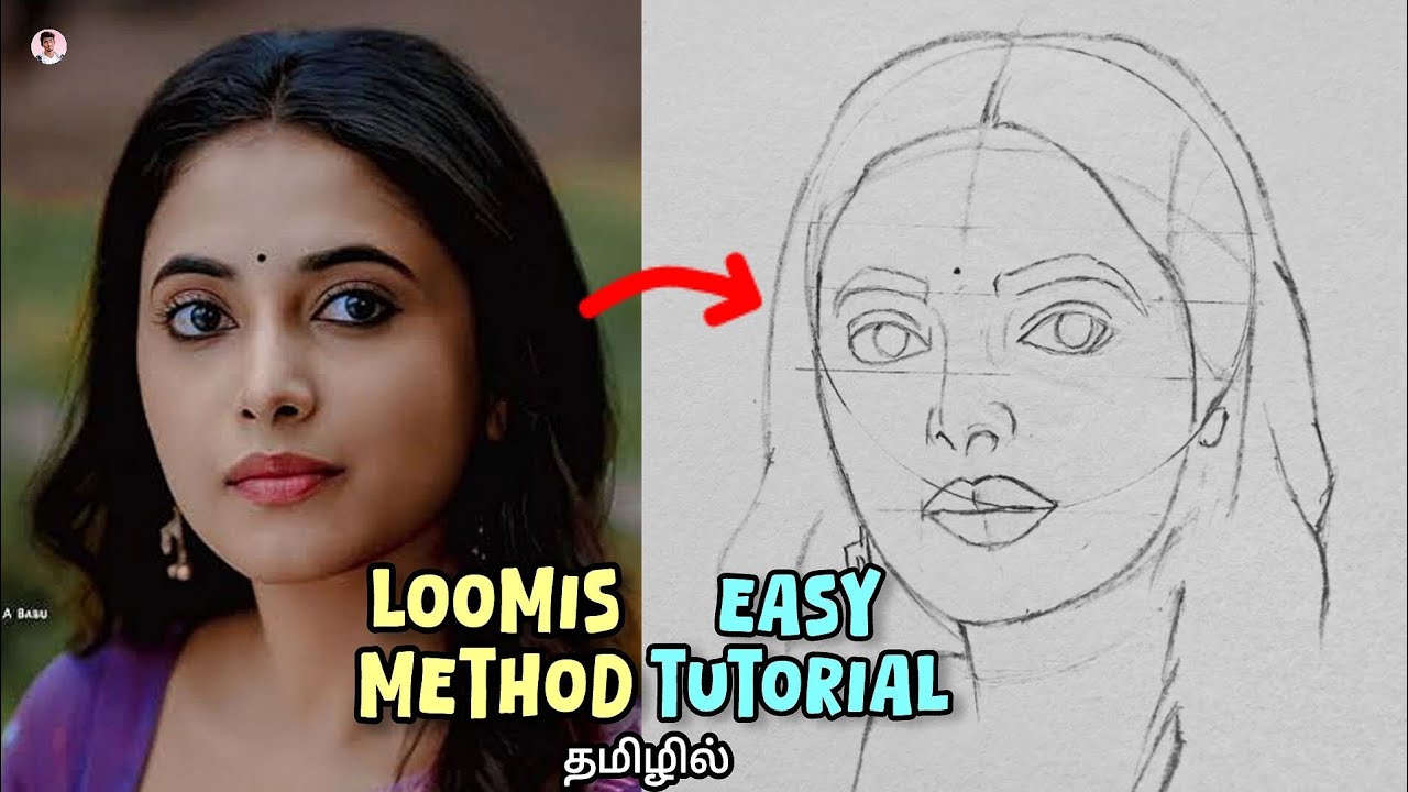 How to draw a faces loomis method in tamil | loomis method drawing tutorial tamil