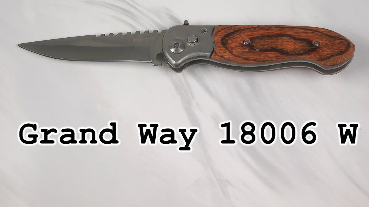 Нож выкидной Grand Way, 18006 W, распаковка и обзор.