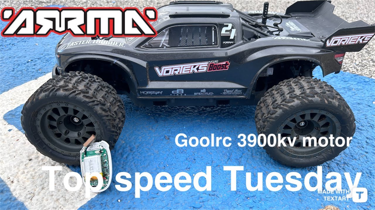 Arrma Vorteks speed run (Goolrc 3900kv brushless motor) #arrma #rccar #speedrun