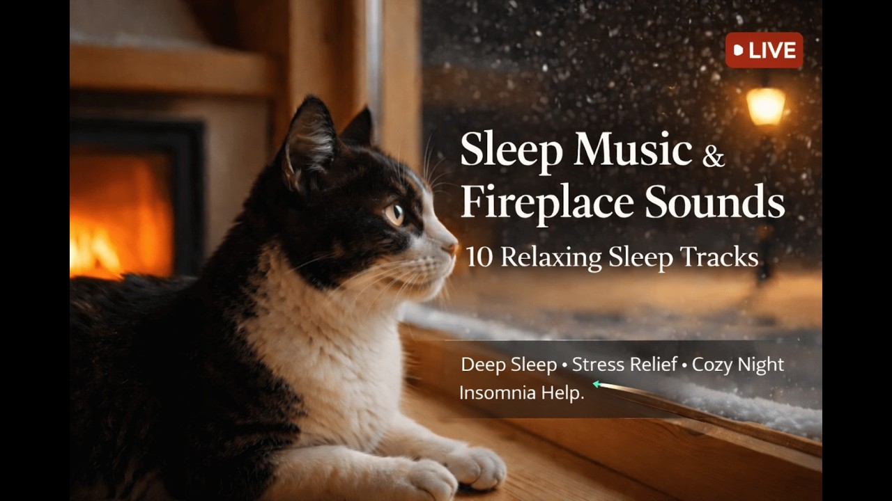 Sleep Music with Fireplace Sounds 🔥 10 Relaxing Tracks for Deep Sleep & Stress Relief