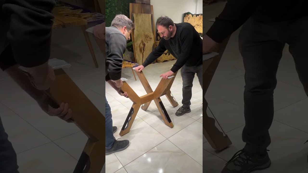 🌿 *Handcrafted Walnut Epoxy Table &ndash; Sleek & Elegant Design* 🌿 #epoxytable #diningtables #luxuryw