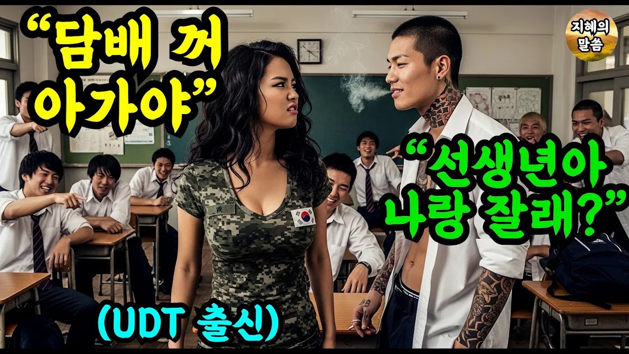 교실에서 담배피는 학생들에게 꼰대 계집애이라고 무시당한 여교사, 그러나 그녀는 인간 흉기 UDT 출신이었다  일진 학생들의 충격 최후 #오디오북