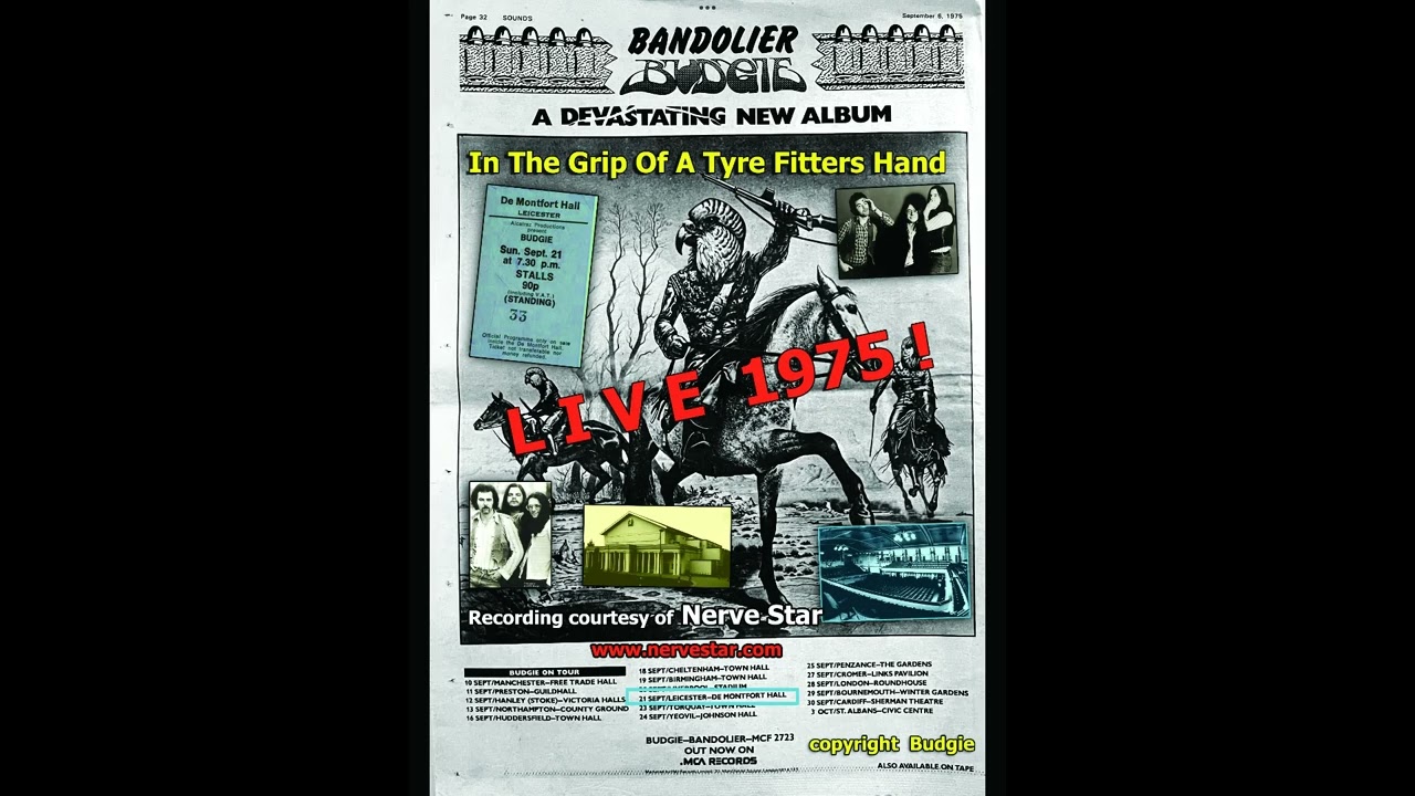 Budgie Live 1975   In The Grip Of A Tyre Fitters Hand