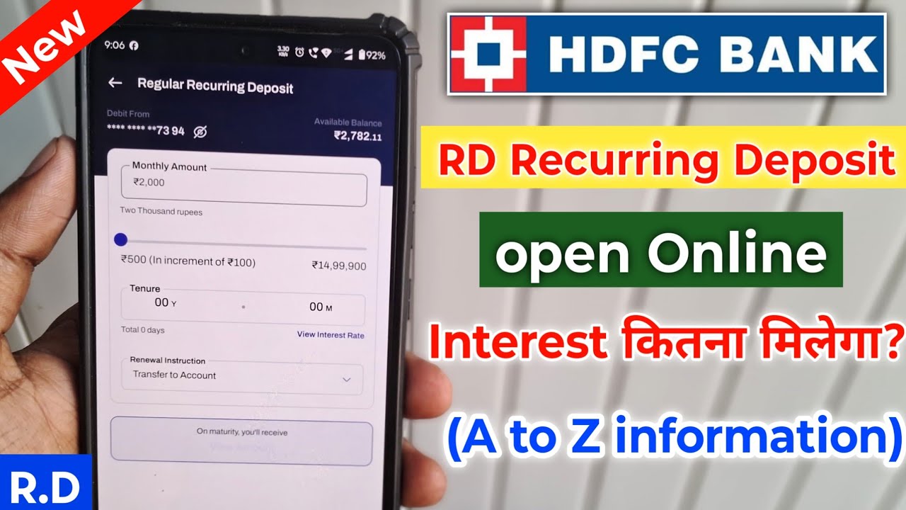 HDFC Bank RD opening Online | hdfc bank rd interest rates 2025 | how to create a RD in hdfc bank |
