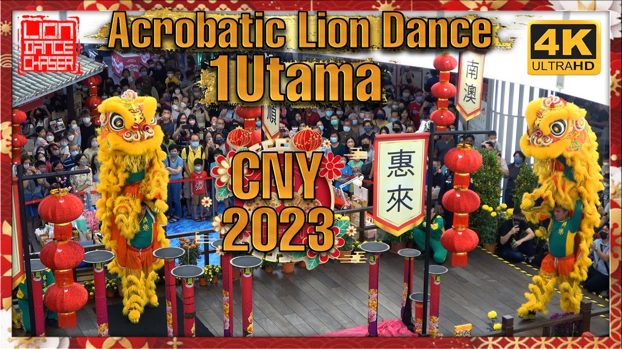 CNY 2023 - Acrobatic Double Lion Dance Performance By Khuan Loke @ 1 Utama