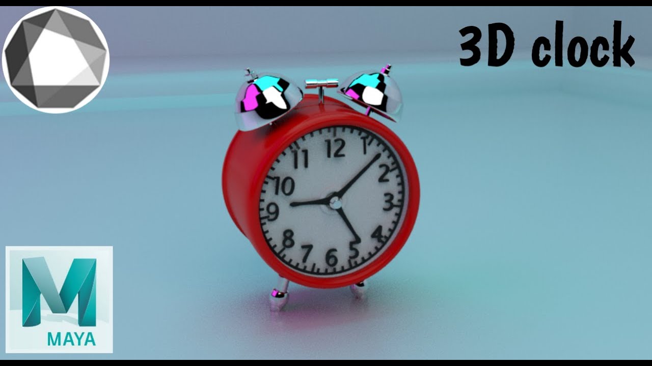 Modeling a 3D clock in Autodesk Maya
