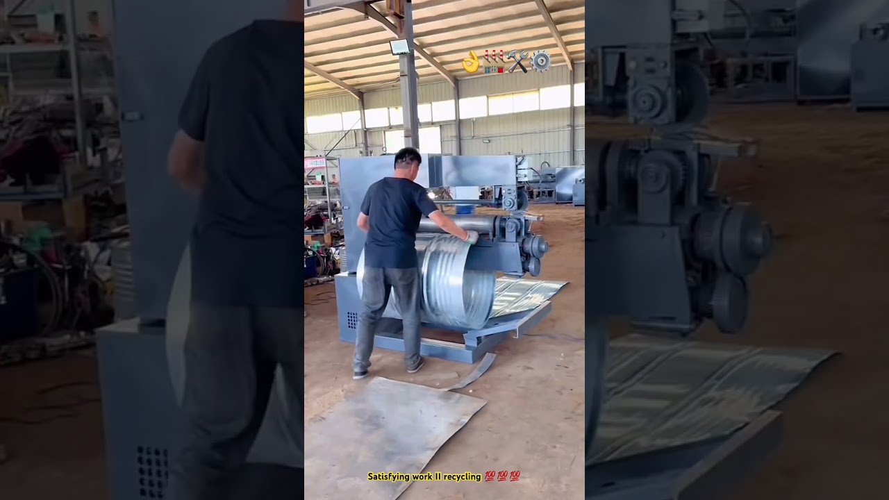 2 in 1 technology machine : Cutting metal drum and straightening into sheet