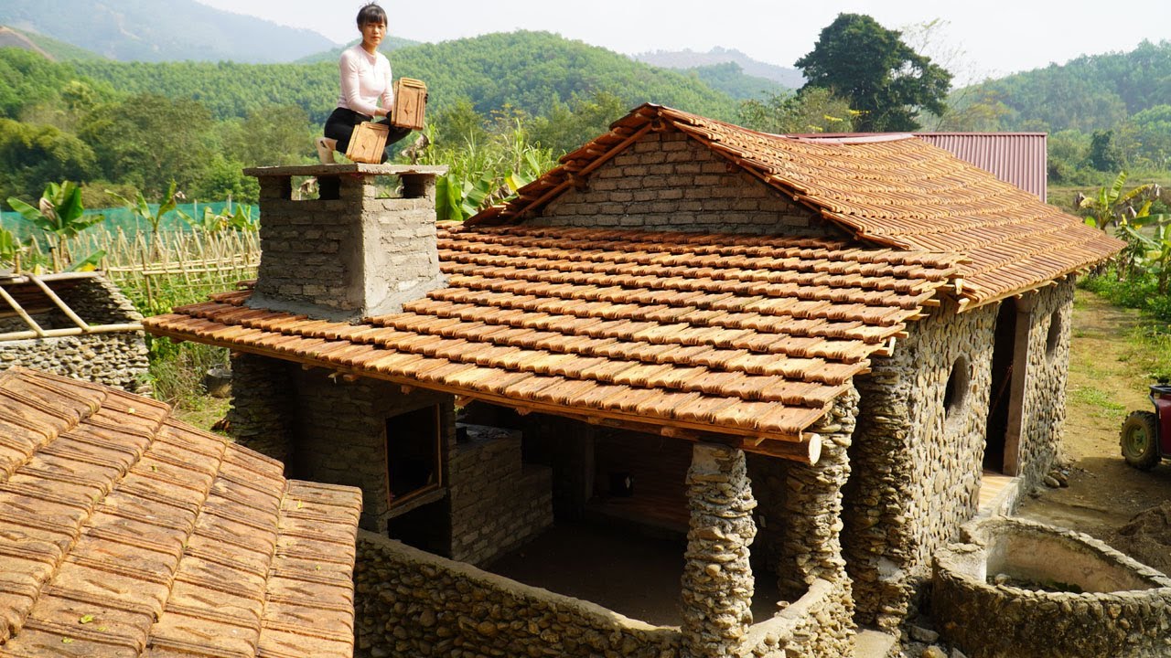 The talented young girl Return to the farm and restore the kitchen - Finish earthen tile roof