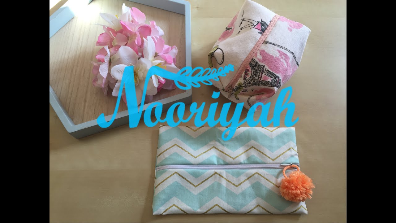 نورية { طريقتين لعمل محفظه بدون بطانه} Nooriyah / 2 ways to sew a pencil case