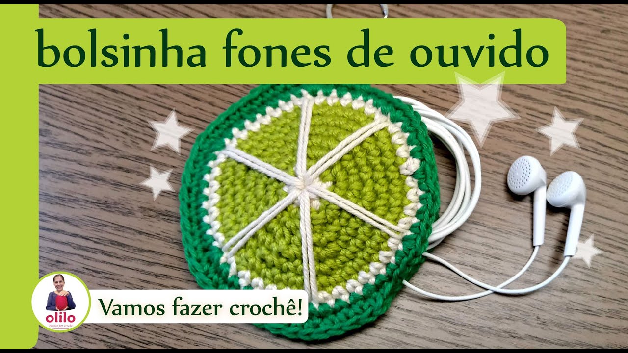 Como fazer uma BOLSINHA DE CROCHÊ para fone de ouvido - Crochê @olilocroche