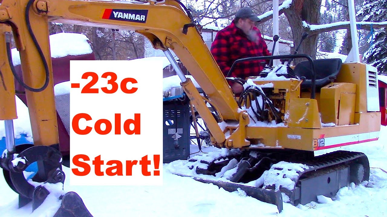 How To Cold Start Mini Yanmar Excavator In Canada -23c
