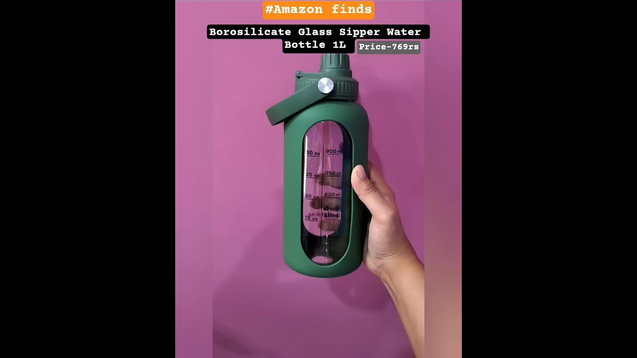 1L Borosilicate Glass ,Leak-proof |Anti-slip#GlassBottle #TheBetterHome#amazon #SustainableLiving