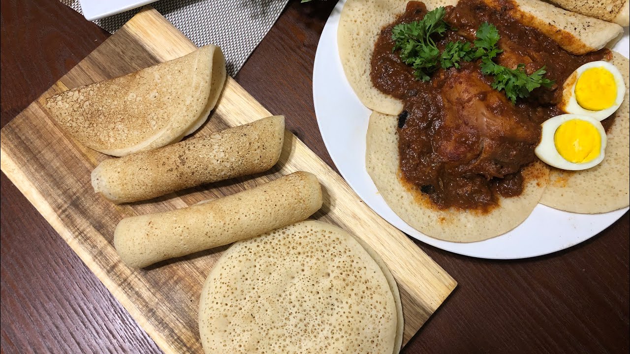 اللحوح الحبشي الحامض سهل ولذيذ جداً / والزقني الحبشي 😋 على اصولهم👌🏼
