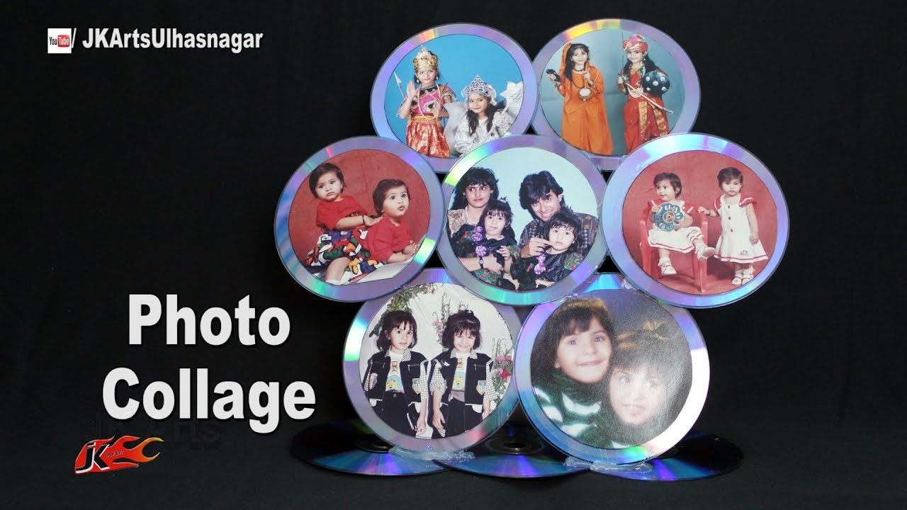 How to Make a CD Photo Frame Collage | Best out of waste from DVD | JK Arts 1122