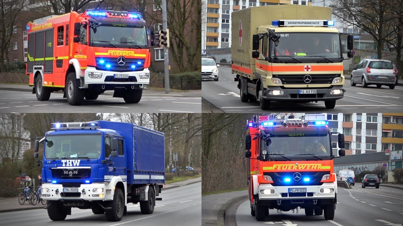 [FEUER im ALTENHEIM - FEU 4 R2!] - Einsatzfahrten Feuerwehr, DRK (SEG) und THW Kreis Pinneberg