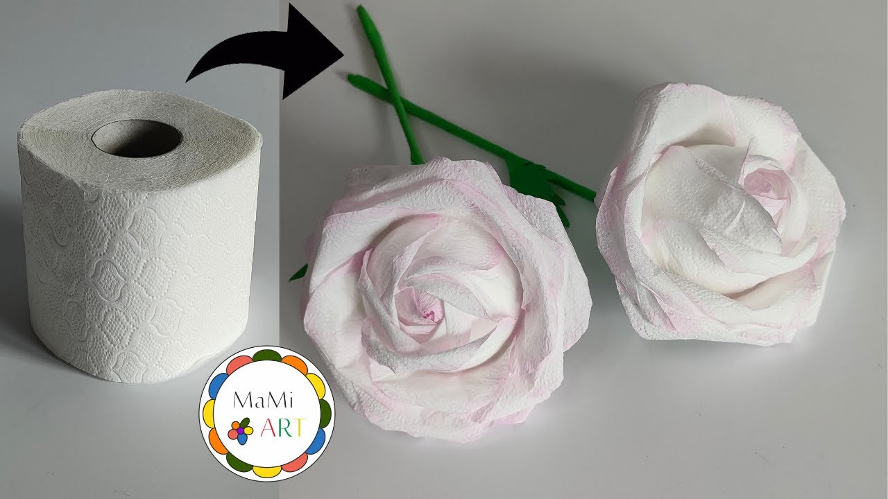 JAK ZROBIĆ RÓŻĘ Z PAPIERU TOALETOWEGO🌹🧻  NIESAMOWITY POMYSŁ NA DEKORACJĘ 🌹♻️ EASY CREPE PAPER FLOWER