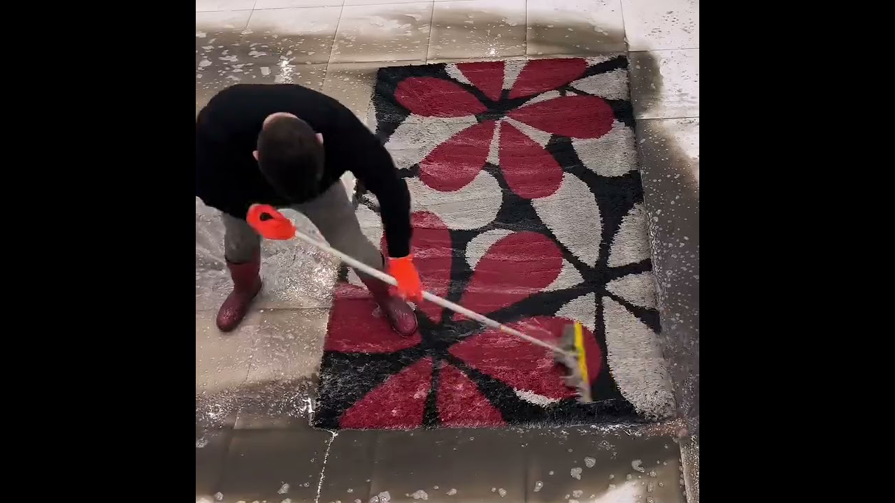 Dirty mud carpet cleaning ASMR change cleaning #carpetcleaning  #woolrugcleaning  #rugcleaning t