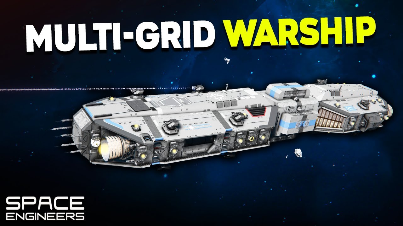 Impressive Multi-Grid Ship In Space Engineers - Tripathia Class Spotlight